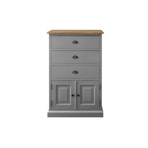 Soho Dark Grey Painted 3 Drawer Cabinet_1
