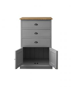 Soho Dark Grey Painted 3 Drawer Cabinet_2