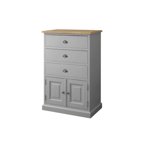 Soho Dark Grey Painted 3 Drawer Cabinet_3