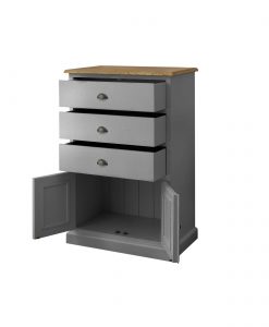 Soho Dark Grey Painted 3 Drawer Cabinet_4