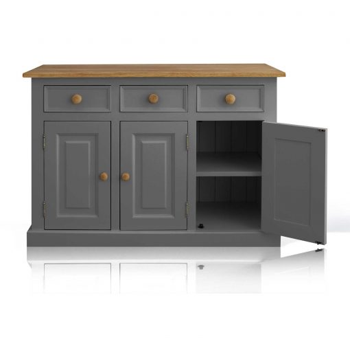 Soho Dark Grey Painted Argyll 3 Door 3 Drawer Dresser_2