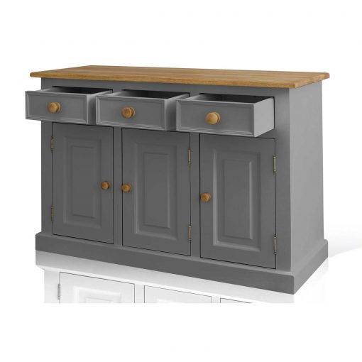 Soho Dark Grey Painted Argyll 3 Door 3 Drawer Dresser_4