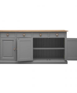 Soho Dark Gray Painted Frith Large 4 Door 4 Drawer Sideboard_2