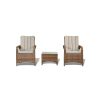 Zoe Garden Lounge Set in Brown - 2 Bistro Chairs and Coffee Table